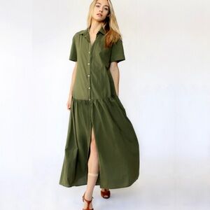 Cali By Cali Dreaming Market Dress Dark Olive